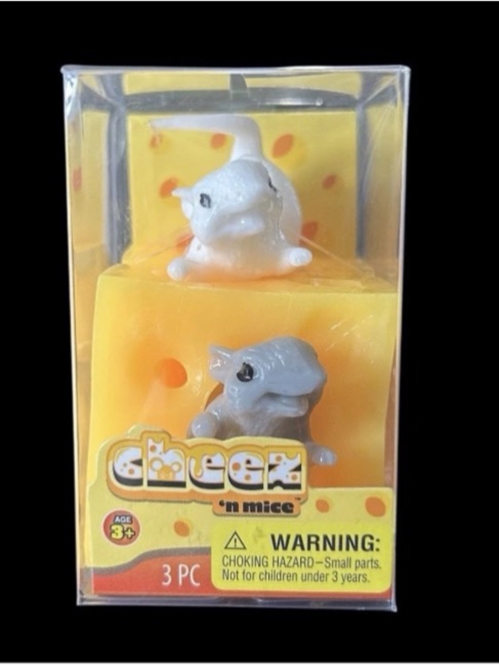 Stress Ball Ja-Ru Cheese Cube Mice Stretchy Squeeze Fidget Toy 3” Sensory Squish